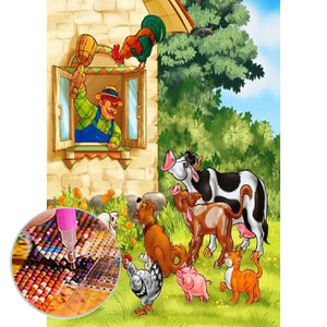 Bétail - peinture en diamant complet - 30x40cm
