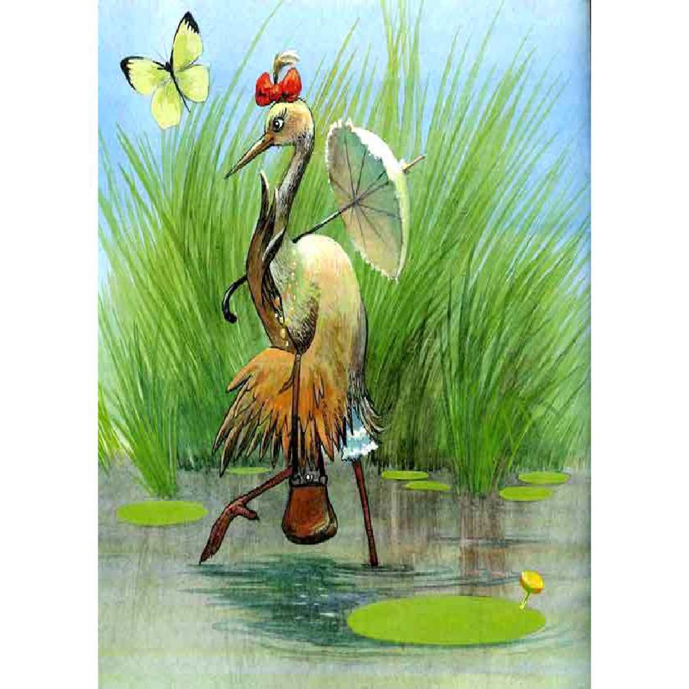 Grue volante - peinture en diamant complet - 30x40cm