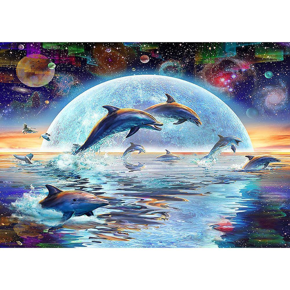 Dolphin - peinture en diamant complet - 30x40cm