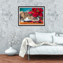 Charger l&#39;image dans la galerie, Fleur de chat - peinture complète de diamant - 30x40cm
