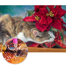 Charger l&#39;image dans la galerie, Fleur de chat - peinture complète de diamant - 30x40cm
