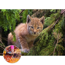 Charger l&#39;image dans la galerie, Jungle cat - peinture diamant pleine - 30x40cm
