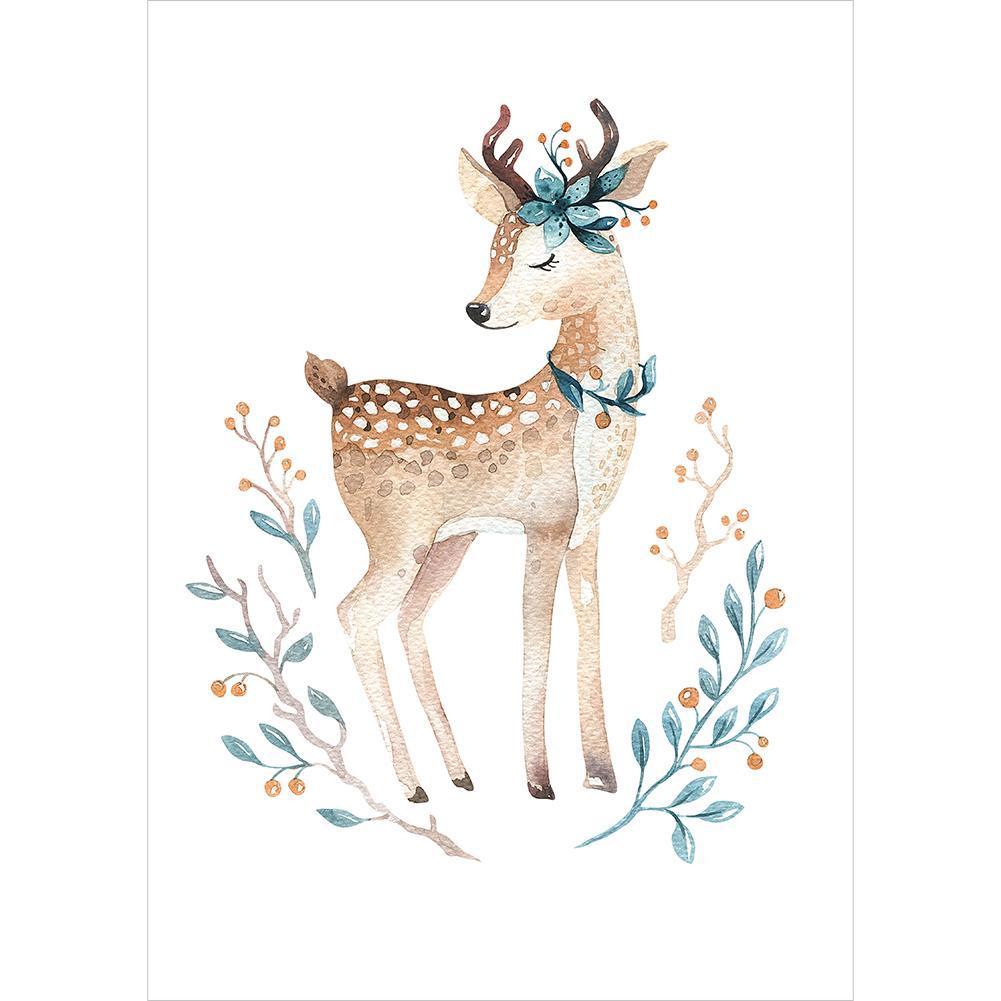 Cerf - peinture en diamant complet - 30x40cm