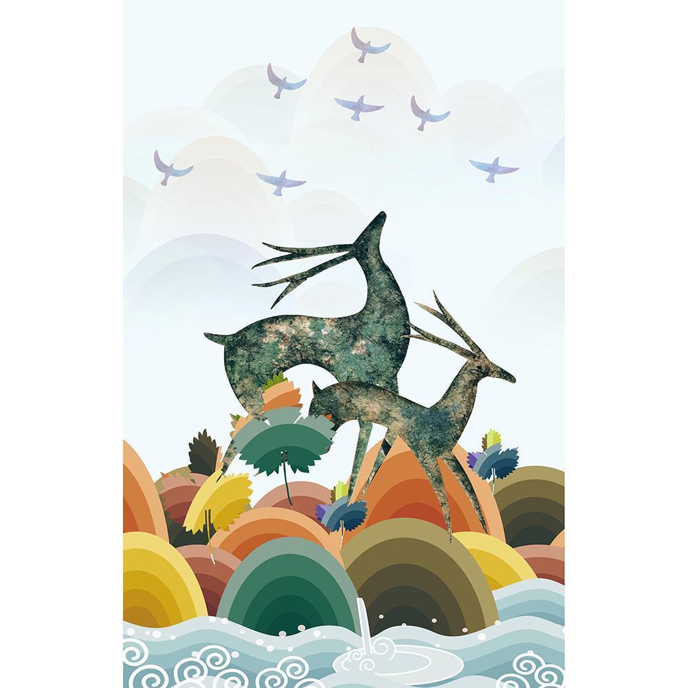 Cerf - peinture en diamant complet - 30x40cm