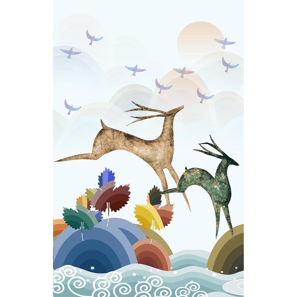 Cerf - peinture en diamant complet - 30x40cm