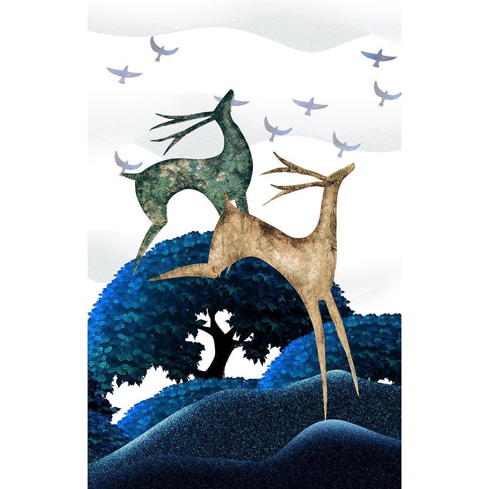 Cerf - peinture en diamant complet - 30x40cm