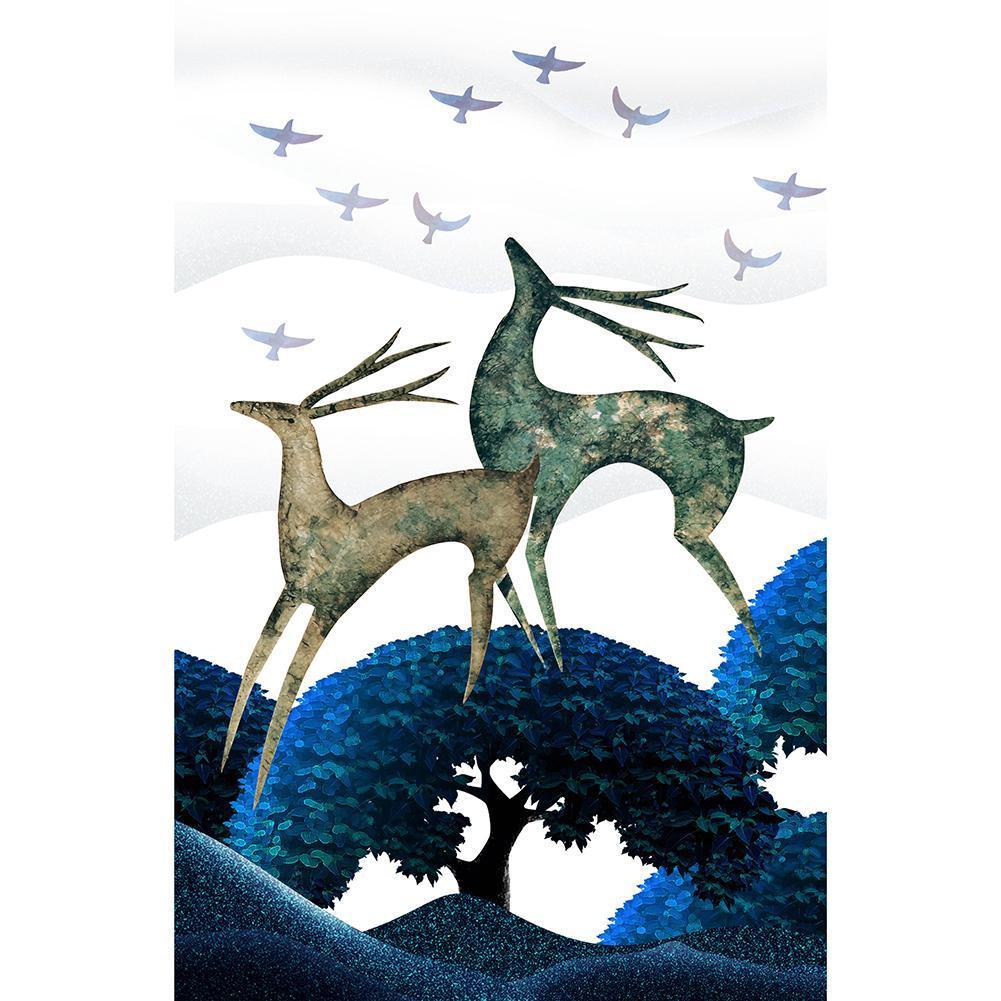 Cerf - peinture en diamant complet - 30x40cm