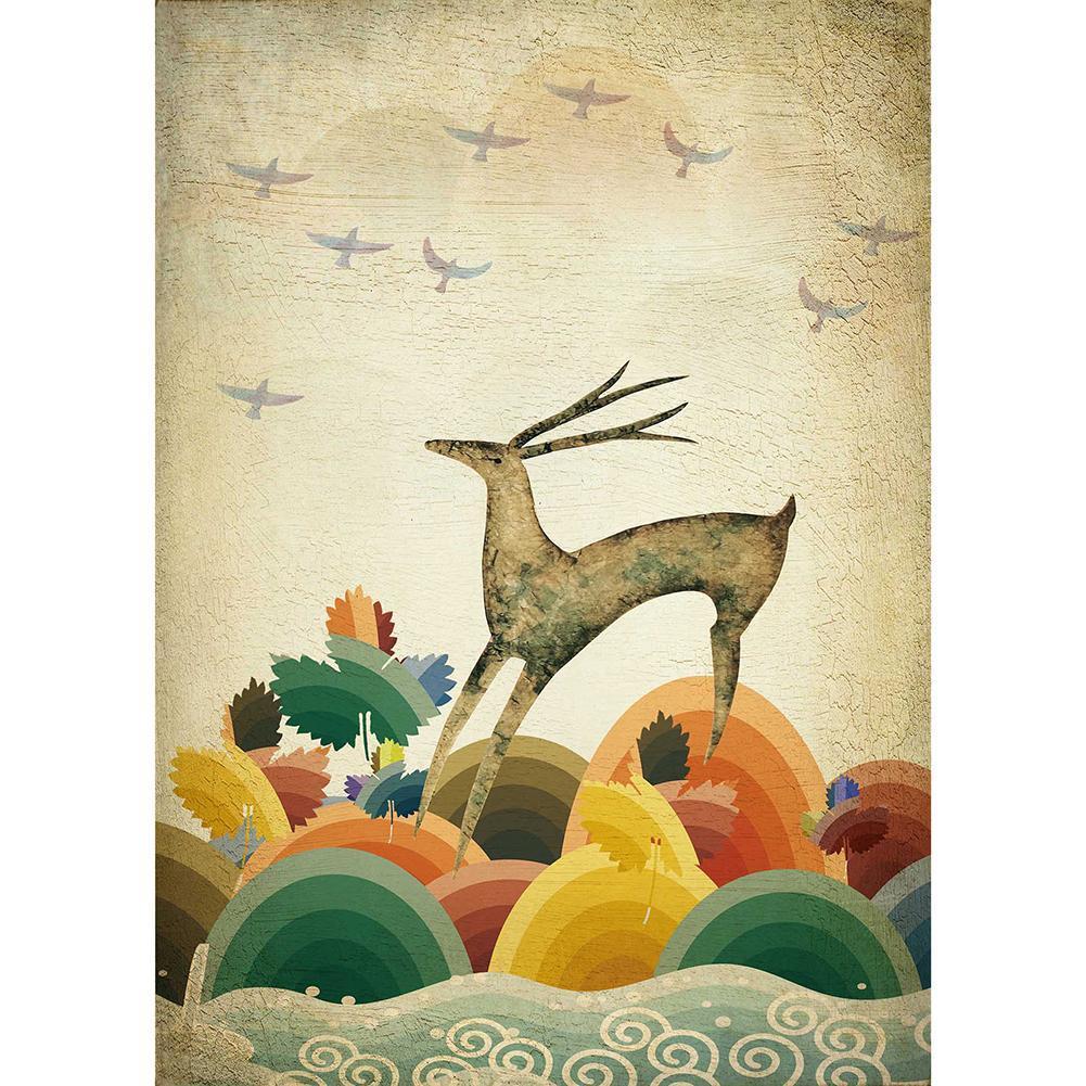 Cerf - peinture en diamant complet - 30x40cm