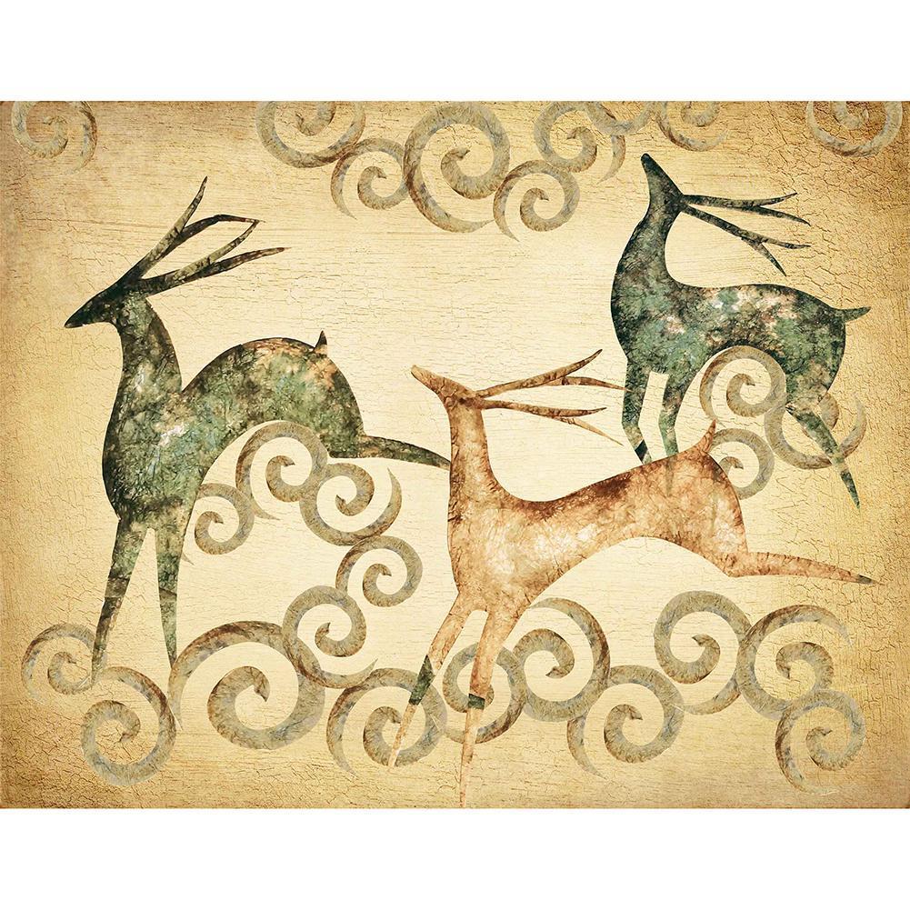 Cerf - peinture en diamant complet - 30x40cm