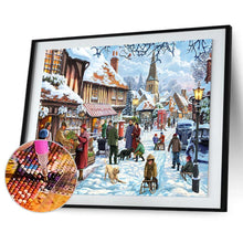 Charger l&#39;image dans la galerie, Visite de neige - peinture diamant - 30x40cm
