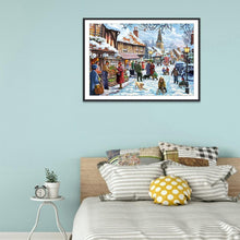 Charger l&#39;image dans la galerie, Visite de neige - peinture diamant - 30x40cm
