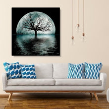 Charger l&#39;image dans la galerie, Lune d’arbre - peinture de diamant plein - 30x30cm
