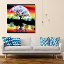 Charger l&#39;image dans la galerie, Lune d’arbre - peinture de diamant plein - 30x30cm
