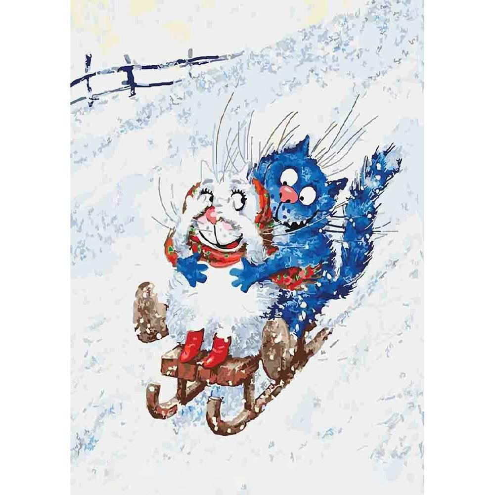 Chat - peinture en diamant complet - 30x40cm