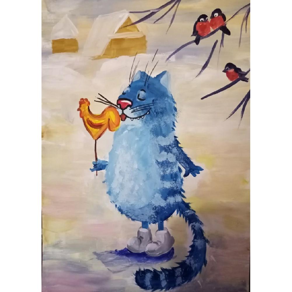 Chat - peinture en diamant complet - 30x40cm