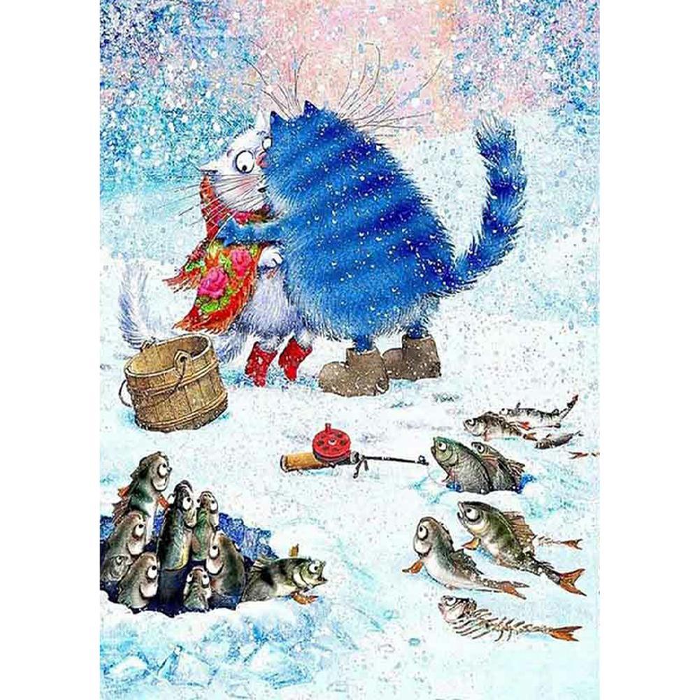 Chat - peinture en diamant complet - 30x40cm