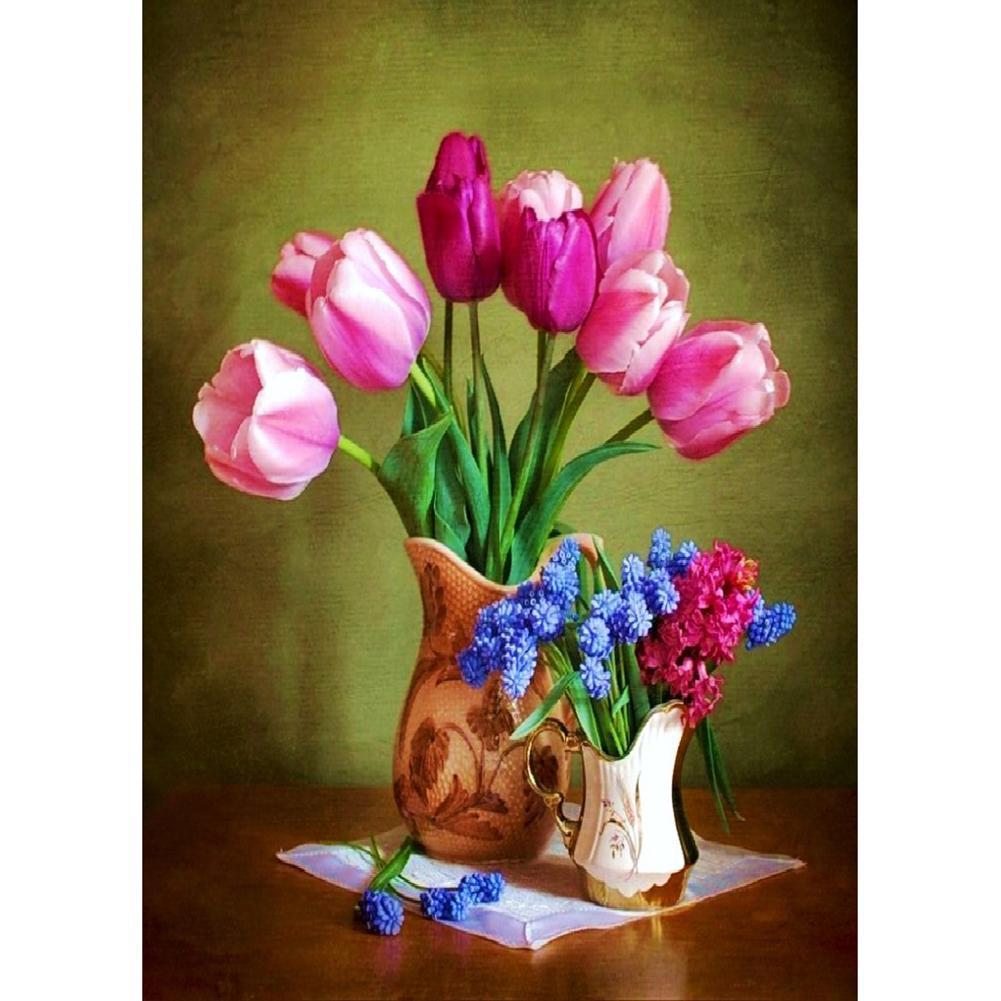 Fleurs - peinture en diamant complet - 30x40cm