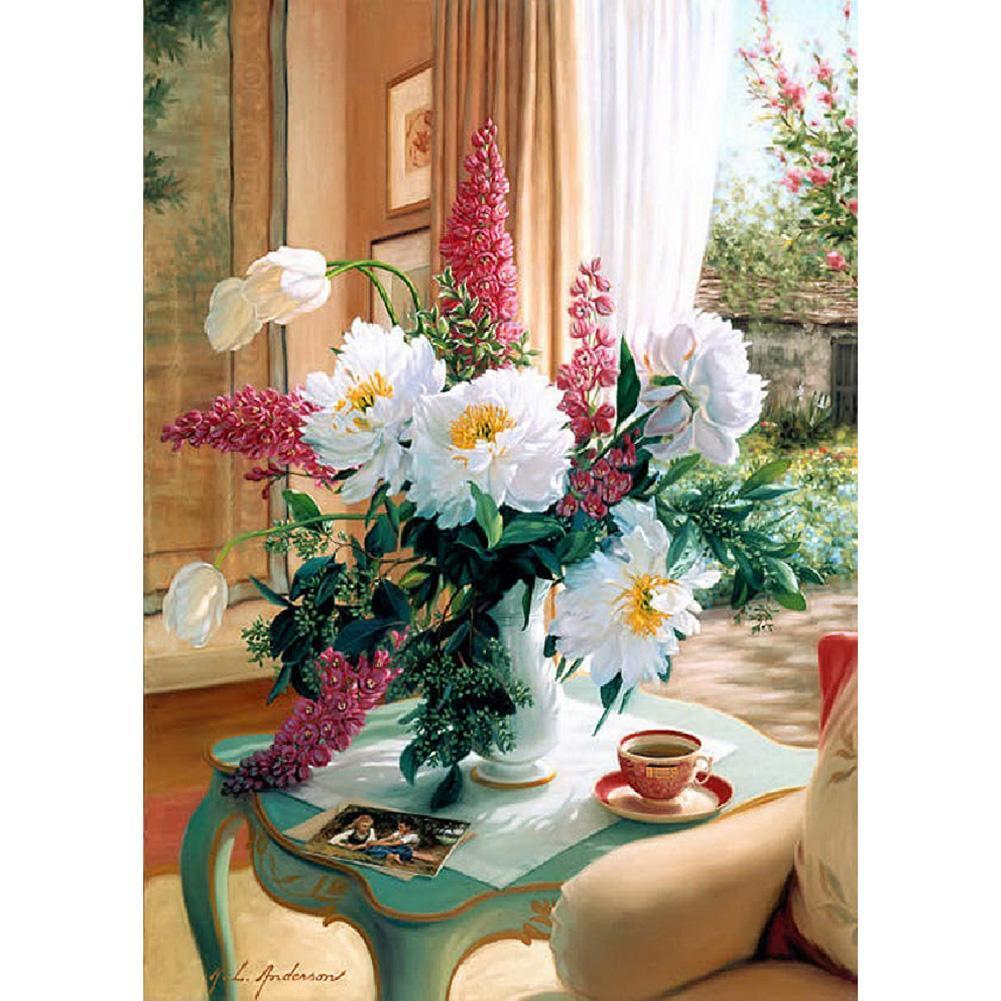 Floral - peinture en diamant complet - 30x40cm