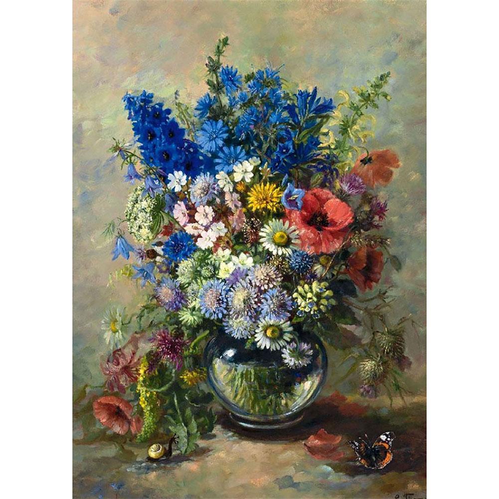 Fleurs - peinture en diamant complet - 30x40cm