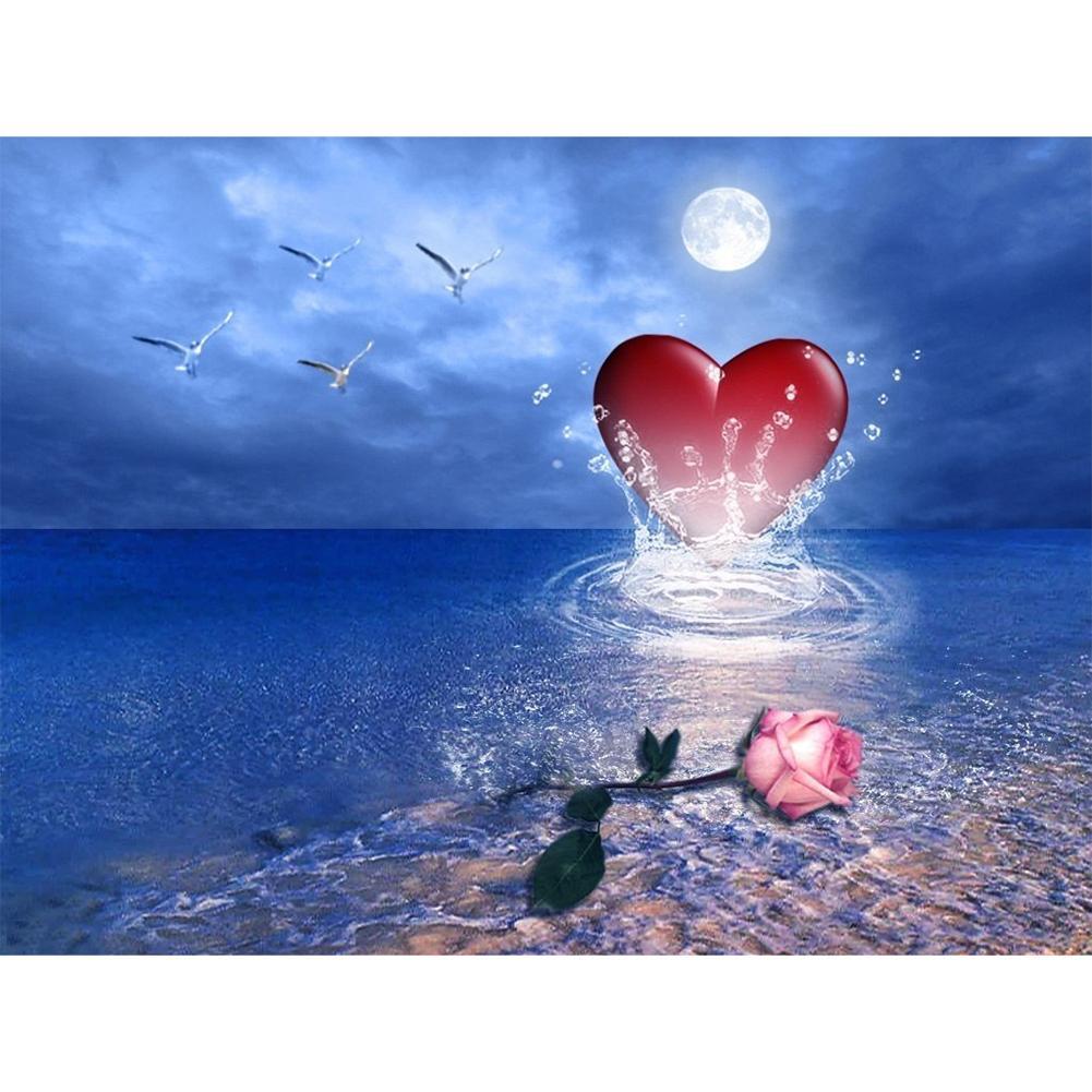 Coeur - peinture en diamant complet - 40x30cm