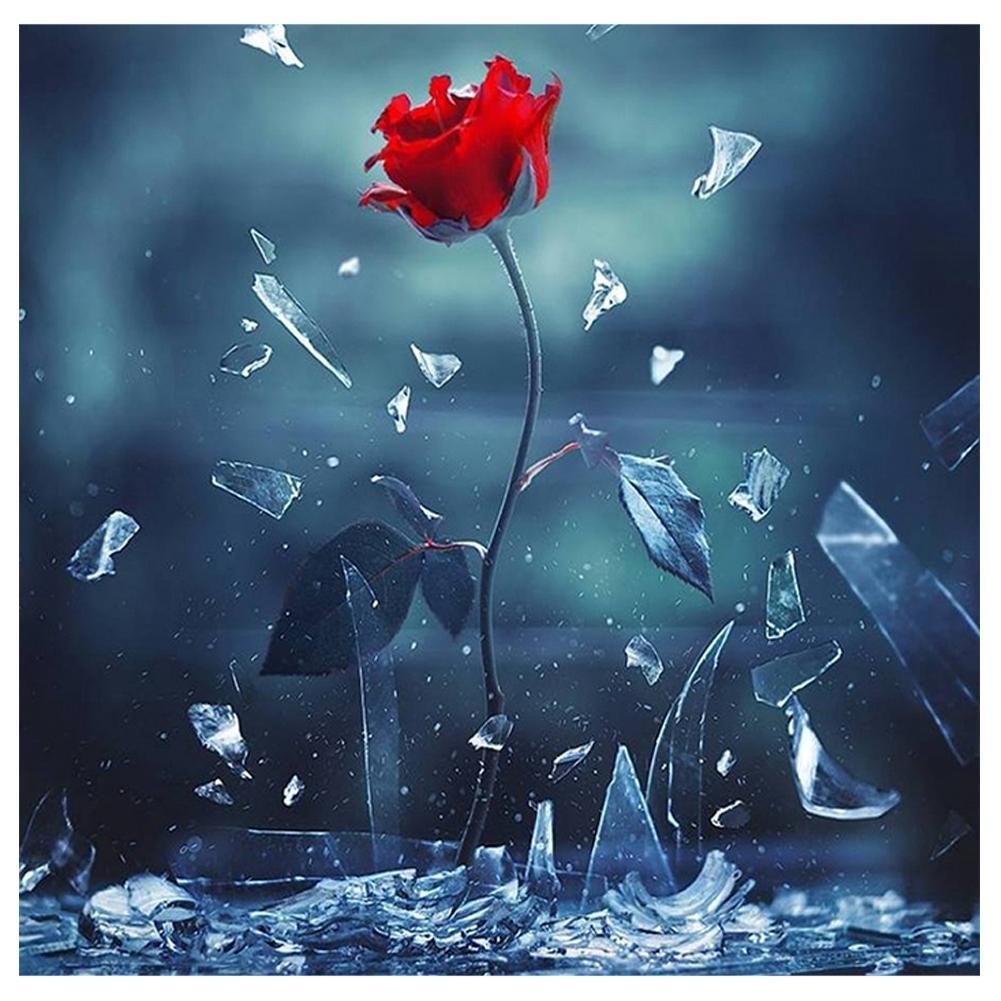 Fleur - peinture en diamant complet - 30x30cm