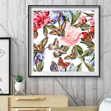Charger l&#39;image dans la galerie, Fleurs de papillon - peinture complète de diamant - 40x40cm
