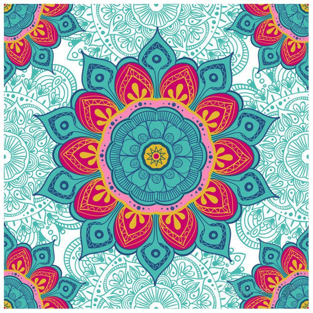 Fleurs ethniques - peinture en diamant complet - 40x40cm