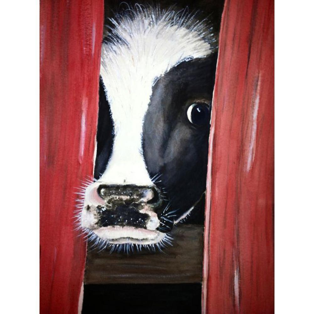 Peek vache - peinture diamant complet - 30x40cm