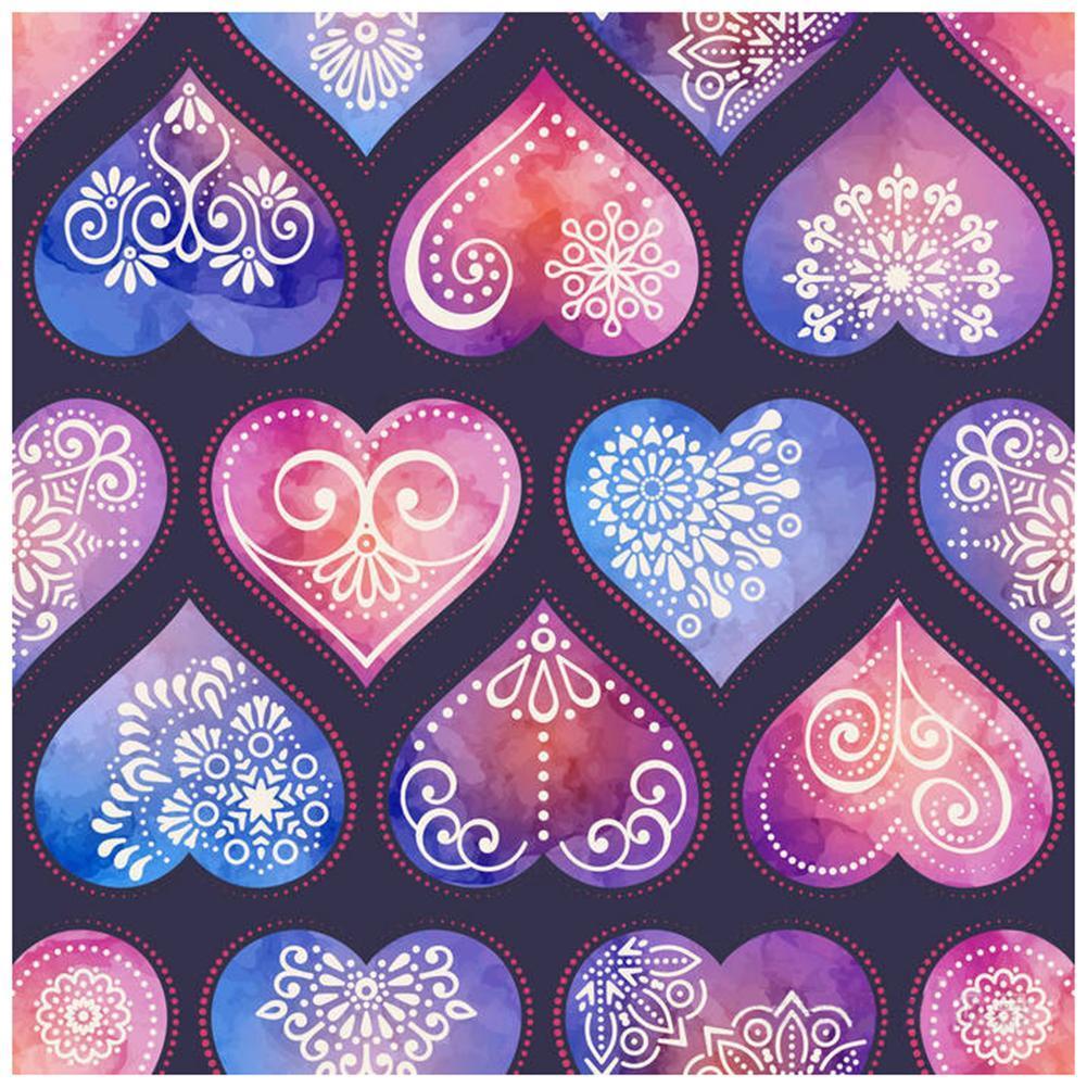 Coeur de fleur - peinture complète de diamant - 40x40cm