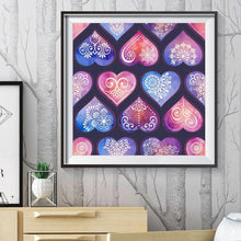 Charger l&#39;image dans la galerie, Coeur de fleur - peinture complète de diamant - 40x40cm
