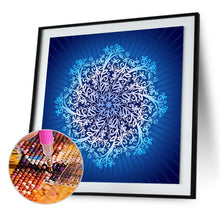 Charger l&#39;image dans la galerie, Fleur bleue - peinture complète de diamant - 40x40cm

