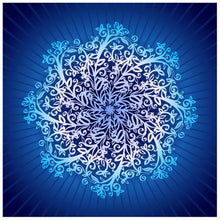 Charger l&#39;image dans la galerie, Fleur bleue - peinture complète de diamant - 40x40cm
