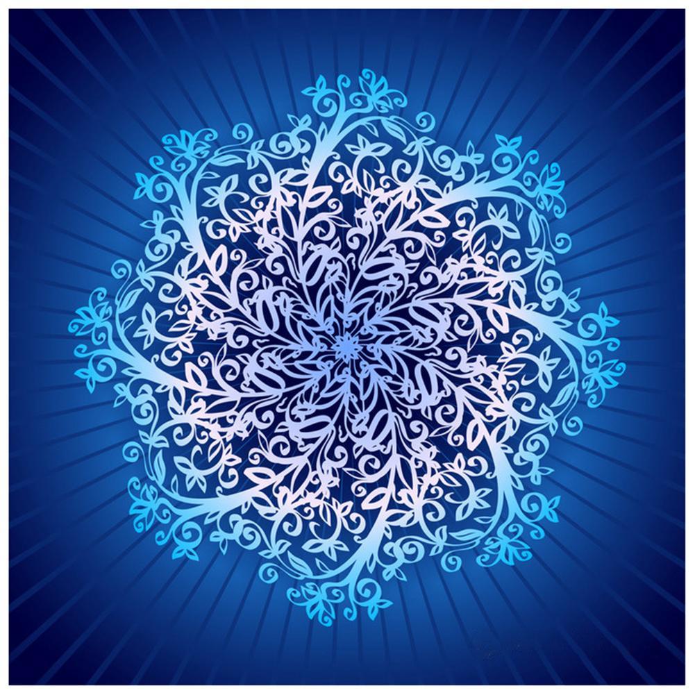 Fleur bleue - peinture complète de diamant - 40x40cm