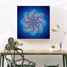 Charger l&#39;image dans la galerie, Fleur bleue - peinture complète de diamant - 40x40cm
