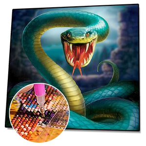 Serpent - peinture en diamant complet - 30x30cm