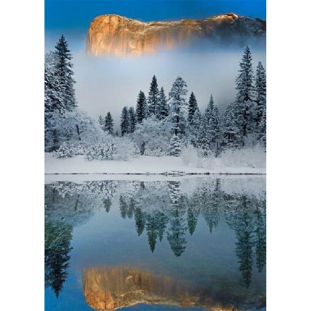 Neige - peinture diamant pleine - 30x40cm