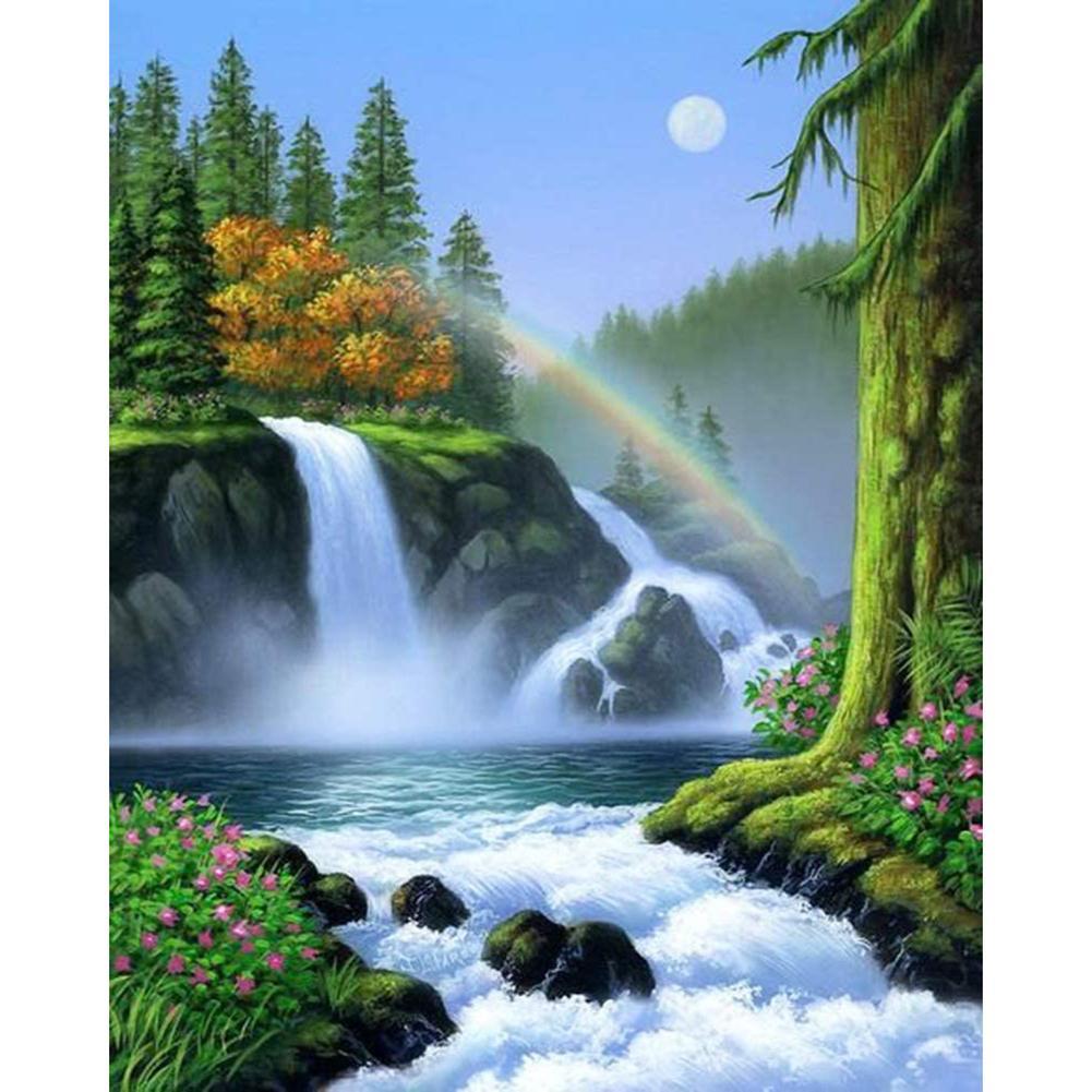 Arc-en-ciel de fleuve - peinture complète de diamant - 30x40cm