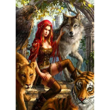 Charger l&#39;image dans la galerie, Femmes et loup - peinture en diamant complet - 30x40cm
