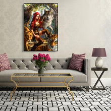 Charger l&#39;image dans la galerie, Femmes et loup - peinture en diamant complet - 30x40cm

