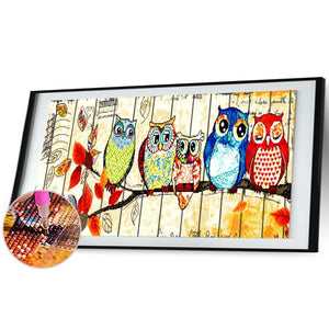 Hibou - peinture en diamant complet - 50x100cm