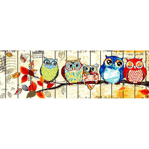 Hibou - peinture en diamant complet - 50x100cm