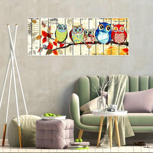 Hibou - peinture en diamant complet - 50x100cm