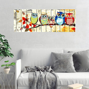 Hibou - peinture en diamant complet - 50x100cm