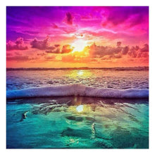 Charger l&#39;image dans la galerie, Coucher de soleil - peinture en diamant complet - 30x30cm
