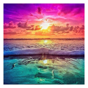 Coucher de soleil - peinture en diamant complet - 30x30cm