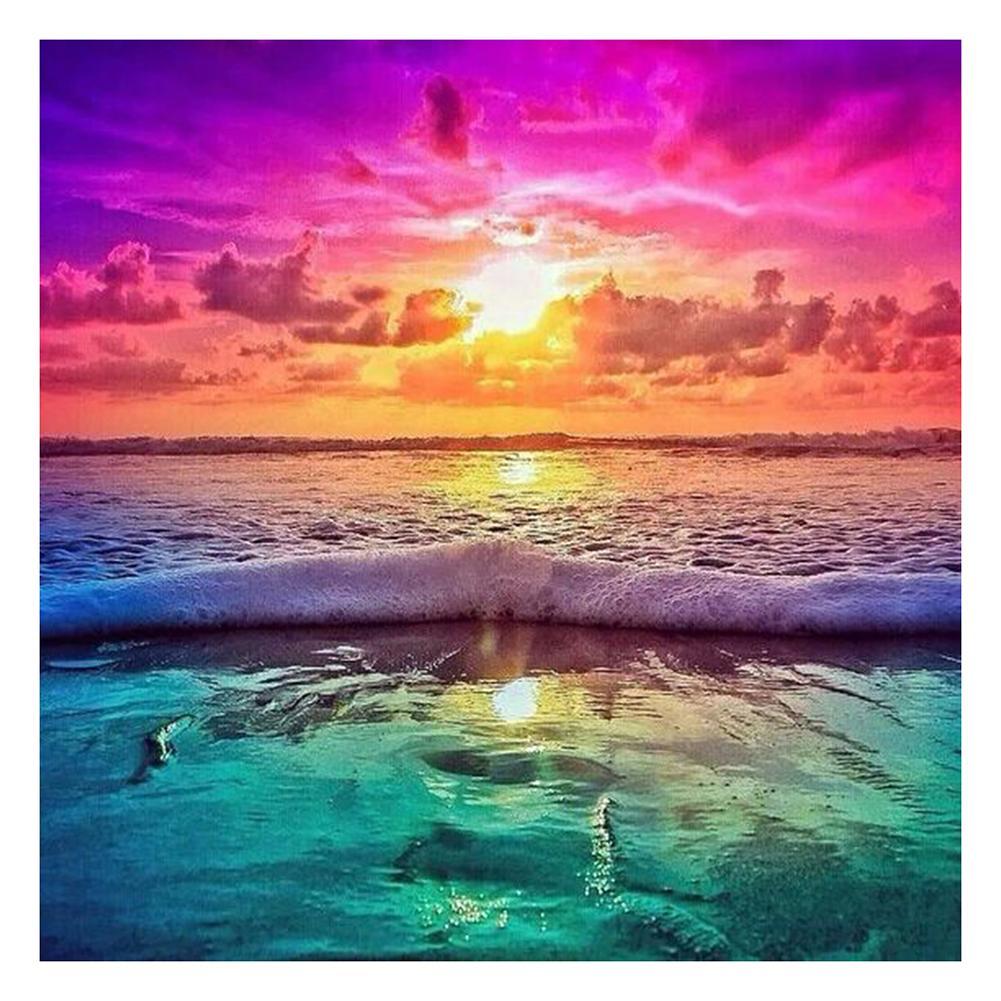 Coucher de soleil - peinture en diamant complet - 30x30cm