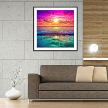 Charger l&#39;image dans la galerie, Coucher de soleil - peinture en diamant complet - 30x30cm
