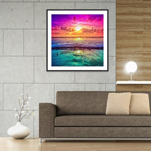 Coucher de soleil - peinture en diamant complet - 30x30cm