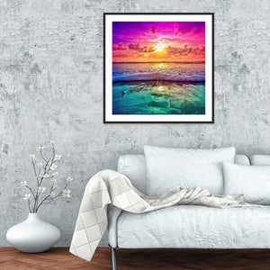 Coucher de soleil - peinture en diamant complet - 30x30cm