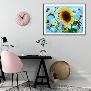 Oiseau debout - peinture complète de diamant - 40x30cm